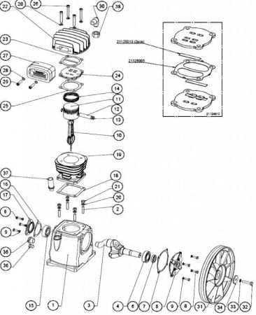 Подшипник шариковый 6304-2RS LH20-2/LB30-2/50/75 21134002 для поршневого блока LH20 фото